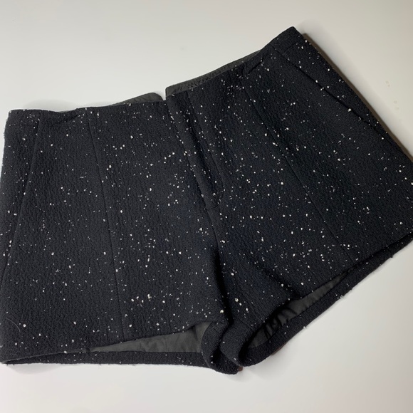 Rag and Bone NEW tweed speckled black shorts sz 10 - Picture 4 of 8